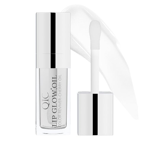 Yanqina Hydrating Lip Glow Oil - Tinted Plumping Lip Gloss Long-Lasting Moisturizing Cherry Oil Lip Stain Transparent Nourishing Lip Care (Transparent)