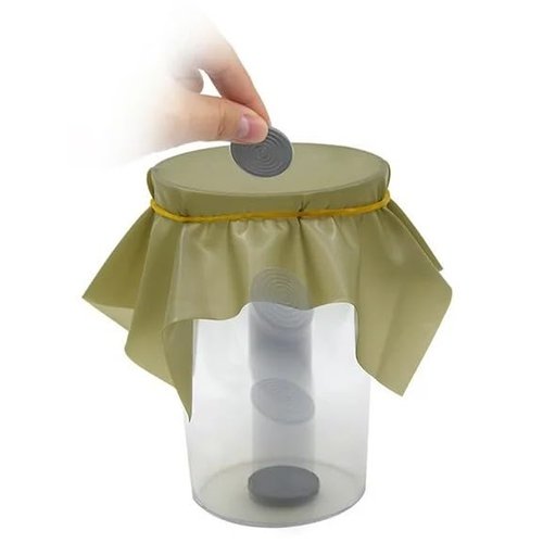 1 Pc Coin Through A Sheet of Rubber Coin into Cup Comedy Magic Tricks Close up Magic Gimmick Props for Magicans Use Safety and Repeatedly Small in Size and Light in Weight,Novelty and Gag Toys