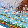 gisgfim Train Birthday Party Supplies Train Theme Party Tableware Includes Train Party Plates Napkins Fork and Train Theme Tablecloth for Birthday Parties Decorations Set Serve 20