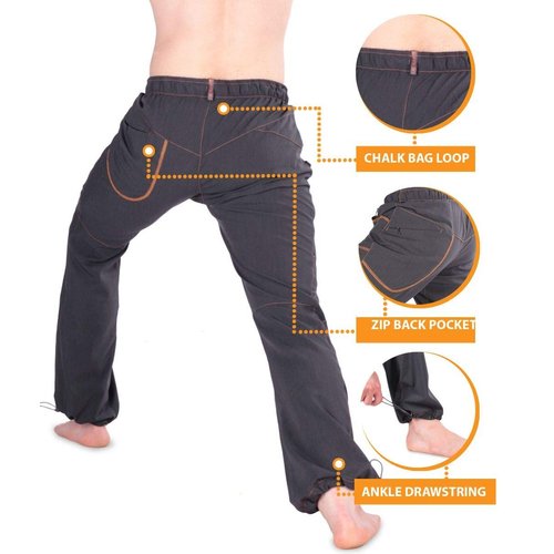 Ucraft "Xlite Rock Climbing, Bouldering and Yoga Pants. Lightweight, Stretching, Breathable (Size L, Color Graphite)