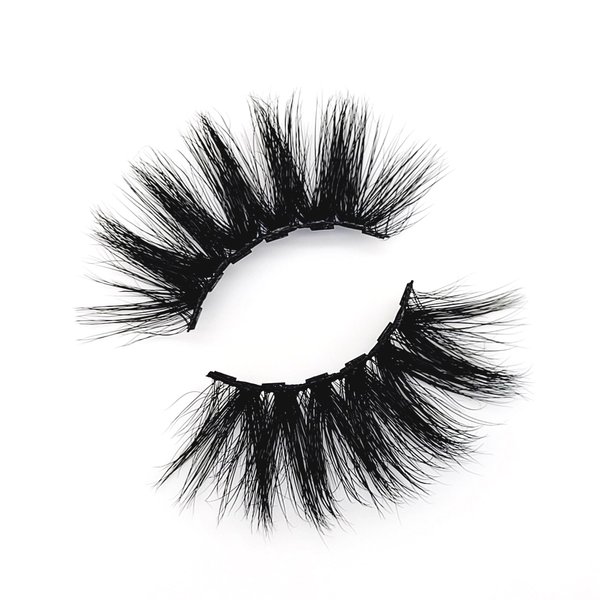MISSLADY 6-Magnet 25mm 3D Real Mink Magnetic Eyelashes Mink Dramatic Long Wispy Fluffy Magnetic Lashes Mink (M3D-511, 25mm, 1 Pair without Eyeliner)