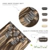 WindTouch Clip in Hair Extensions Balayage Chocolate Brown to Dark Blonde 12Inch 70g Human Hair 7PCS #4p27