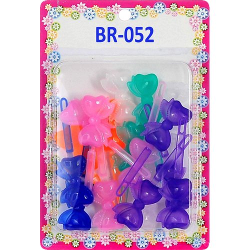 Tara Girls Super Cute Self Hinge Plastic Mulit Design Hair Barrettes Selection. 20pc Pink mix bow shape.