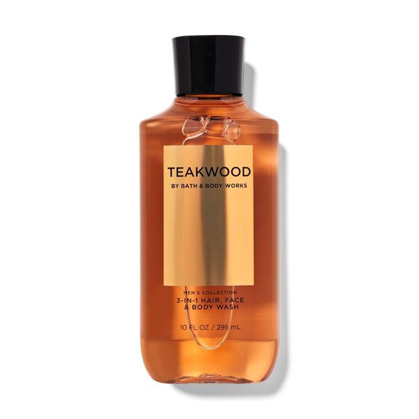 Bath & Body Works Teakwood Men's 3-IN-1 Hair & Body Wash 10 Oz. (Teakwood)