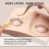 Embagol Double Layer Lash Mannequin Head with 2 Layers Replaced Eyelids Makeup for Training Head Removable Realistic Eyelids Eyelash Replaced Eyelids Soft-Touch Rubbe (1 Pairs Replaced Eyelids)