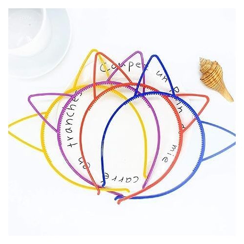 Galepromot 2Pcs Blue Simple Comfortable Plastic Cat Ears Headband Women's Headbands, Women's Fashion Headbands, Headbands