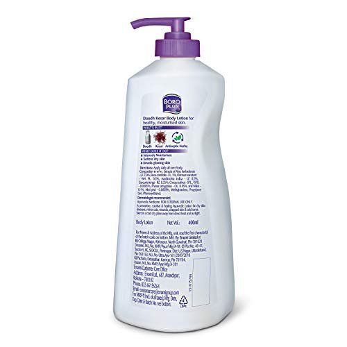 Boroplus Ayurvedic Body Lotion | with Milk & Saffron | Moisturizing Lotion for Dry Skin | Hydrates & Provide Soft and Supple Skin | 13.53 Oz/400ml