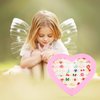 SUNMALL 36 pcs Adjustable Rings in Box, No Duplication, Children Kids Little Girl Pretend Play and Dress up Jewelry Set with Heart Shape Display Case, (A)