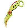 Z Hunter ZB-051GR Karambit-Style Spring Assist Folding Knife, Green Blade, Green Zombie Handle, 5-Inch Closed