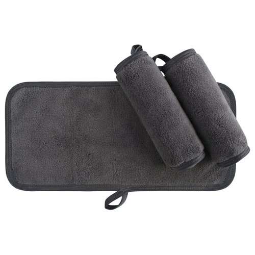 KinHwa Reusable Makeup Remover Cloths Soft Microfiber Face Cleansing Cloth Magically Remove Cosmetics Only with Water 6inch x 12inch 3 Pack Dark-Gray