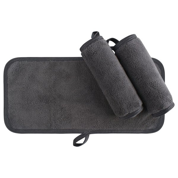KinHwa Reusable Makeup Remover Cloths Soft Microfiber Face Cleansing Cloth Magically Remove Cosmetics Only with Water 6inch x 12inch 3 Pack Dark-Gray