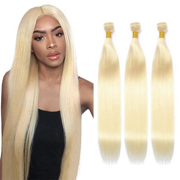 613 Bundles Blonde Human Hair Bundles Blonde Straight Bundles Human Hair 3 Bundles24 24 24 inch Brazilian Virgin Remy Hair Extensions Double Weft 613 Straight Bundles Human Hair Blonde Bundles