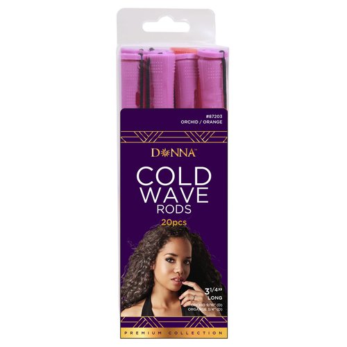 DONNA Cold Wave Rods ORCHID 3.25" 10PCS, ORANGE 3.25" 10PCS, Rollers Foam Hair Rollers Hair Curlers Hair Clips for Hairdressing Styling Heatless Hair Curler