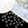 RODAKY 50PCS Butterfly Nail Charms 3D Silver Butterflies Charms for Nails Alloy Butrtefly Nail Gems Nail Decoration for Manicure DIY Design Silver Nail Art Accessories