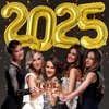 40 Inch Giant Gold Number 2025 Balloon, 2025 New Years Decorations for 2025 Happy New Year Eve Christmas and Graduations Party Supplies