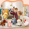Hiboom 7 Pcs Farm Stuffed Plush Animals Toys Set 8 Inch Barnyard Stuffed Animals Bulk Soft Pig Rooster Horse Duck Sheep Cow Dog Toy Gifts for Birthday Party Favor Supplies