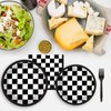96 Pieces Black and White Checkered Tableware Set for Racing Car Table Decorations Supplies Race Sports Themed Dessert Plates Race-car Party Napkins Forks for 24 Guests Car Birthday Party Favors
