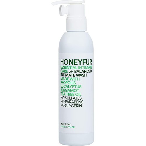 HONEYFUR pH Balanced Natural Feminine Wash For Sensitive Skin – Sulfates & Paraben Free – Soothing, Refreshing, Calms Irritation – 200 ML / 6.7 FL OZ
