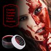 MEICOLY 5 Pcs Scars Wax SFX Special Effects Makeup Kit,Halloween Fake Blood,Face Putty Wound Modeling Wax(1.67Oz) with Spatula, Stipple Sponge, Scab Coagulated Blood Gel(1.06Oz),5ml Castor Sealer
