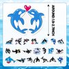 100 PCS Orca Whale Stickers, Orca Killer Whale Party Favors Under The Sea Ocean Animal Orca Birthday Party Decorations Supplies Waterproof Vinyl Stickers for Kids Boys Girls Water Bottle Laptop