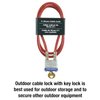 Master Lock 719D Steel Cable with Integrated Outdoor Padlock with Key, 1 Pack, Silver, 3' Long x 3/16' Diameter