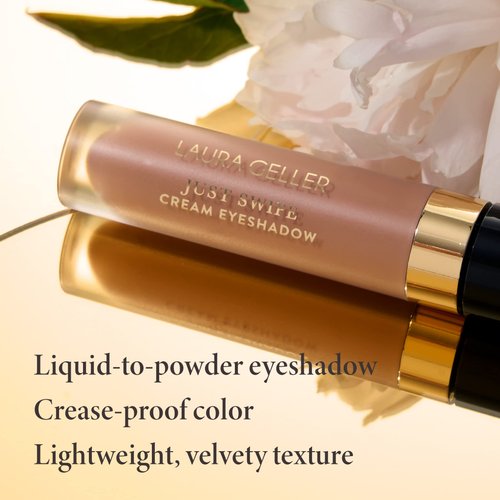 LAURA GELLER NEW YORK Just Swipe Liquid Eyeshadow - Cocoa - Cream-to-Powder - Lightweight Crease-Proof Velvety Color - Long-Lasting Finish