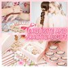 24 Pack Bridesmaid Proposal Gifts 6 Hair Scrunchies Bridal Shower Hair Band 6 Compact Pocket Bride Makeup Mirror 6 Love Knot Bracelets 6 Rose Gold Diamond Pens for Wedding Bridal Party Accessories