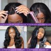 Matthhia V Part Body Wave Wigs Synthetic Body Wave Wigs For Black Women Upart Wig Glueless Full Head Clip in Half Wig V Shape Wigs No Leave Out U Part Wigs Natural Color 24 Inch(2#)