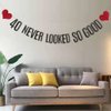 40 Never Looked So Good Banner, Pre-Strung, No Assembly Required, Black Paper Glitter Party Decorations for 40th Birthday Party Supplies, Letters Black,ABCpartyland