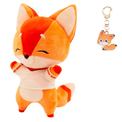 Mannxitzdy Kiriko Fox Plushie, Kiriko Fox Plush Doll, Fox Stuffed Animals, Cute Soft Sofa Cartoon Pillow Cushion, 10 Inch