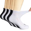 +MD Diabetic Socks for Men Women-6 Pairs, Non-Binding Extra Wide Ankle Socks, Circulator Socks for Edema 9-11 3Blk/3Wht