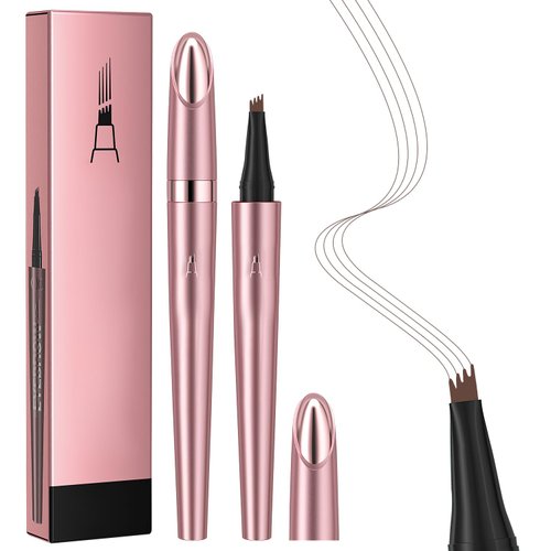 Eyebrow Tattoo Pencil 3D Microblading Eyebrow Pen,2024 New Upgrade Magic Eyebrow Pencil,Natural Makeup Fine Stroke Eyebrow Pencil with 4 Micro-Fork Tip (Dark Coffee)
