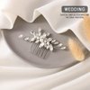Yean Crystal Bride Wedding Hair Comb Silver Rhinestone Bridal Hair Accessories Pearl Hair Piece for Women and Girls