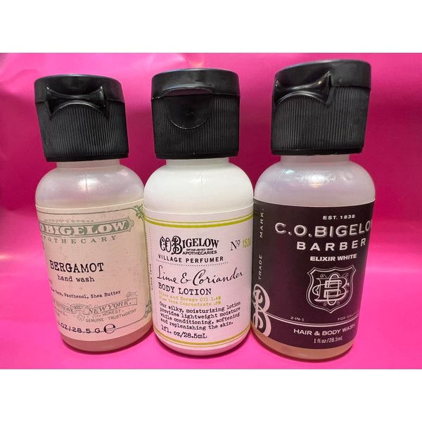 Generic 3 Pack Travel Size Sampler Cleanser Hair Body Wash Body Lotion BERGAMOT WASH LIME/CORIANDER LOTION BARBER1oz each