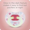 NUK Orthodontic Pacifier Value Pack, Boy&Girl,0-6 Months, 3-Pack (Star) (Glows in The Dark)
