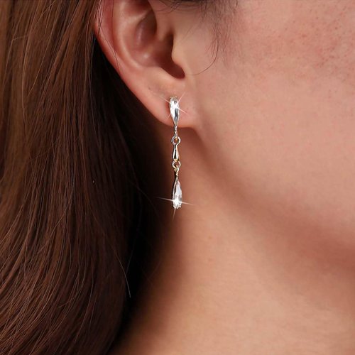 Sttiafay Vintage Crystal Teardrop Earrings Long Linear Rhinestone Earrings Gold Crystal Stud Earrings Sparkly Cz Bridal Earrings Jewelry for Women