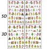 4 Sheets Christmas Nail Art Stickers Cute Green Monster 5D Self-Adhesive Xmas Nails Decals Designs Winter Funny Cartoon 3D Christmas Nail Stickers Decals Supplies for Women Nail DIY Art Decoration