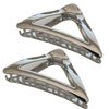 Ovche 2 Pack Triangle Metal Claw Hair Clips No Slippage Stylish Clamp with Teeth for Thick Hair Updo, Ideal for Bath, SPA, Washing, Makeup (Silver)