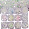 LuckForever 12 Colors Mermaid Iridescent Chunky Glitter Hexagon Fine Glitters Sequins Flakes & Powder Pigment for Epoxy Resin Makeup Body Crafts Nail Art Designs