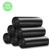 Kitchen Garbage Bags and Black Trash Bag, 100 Counts 4 Gallon 45x60Cm Kitchen Trash Bags with Handles for Bathroom Trash Bags, Small Trash Bags, Contractor Bags (100pcs Black 45x60CM)