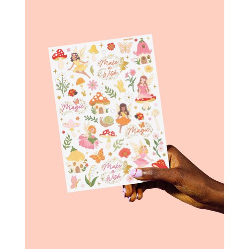 xo, Fetti Woodland Fairy Temporary Tattoos - 84 Foil Styles | Magical Princess Birthday Supplies, Forest Baby Shower Decorations, Girls Garden Accessory