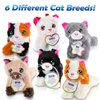 7-Piece Plush Cat Set, 6" Stuffed Animals Assortment with Carrier Bus, Cute Small Toys for Girls, Halloween, Classroom, Birthday Gifts Soft Plush Puppy