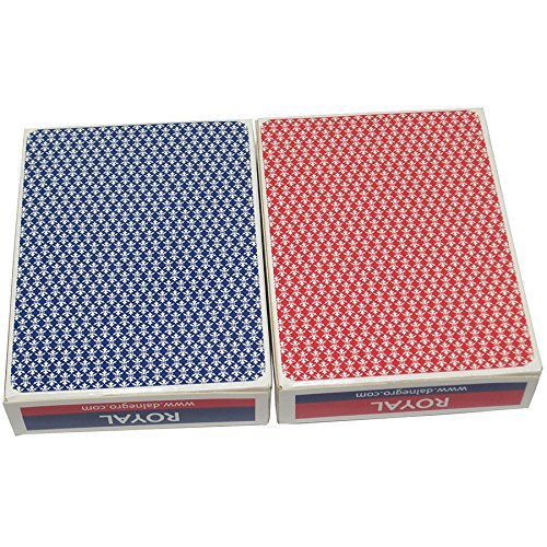 Treviso Royal Dal Negro Red/Blue Playing Cards Poker Size Standard Index - 2 Deck Setup
