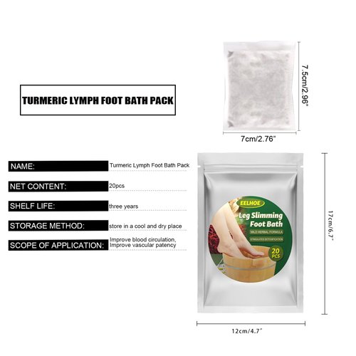 20PCS Lymphatic Drainage Ginger Foot Soak, Foot Care Spa Relaxation for Muscles, Foot Pain Relief, Natural Mugwort Herb Foot Soak, Leg Slimming Foot Bath Bag