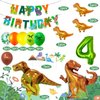 Dinosaur Party Supplies for 4 Year Olds,Dinosaur Foil Balloons Set Dinosaur Birthday Party Decorations Kit Foil Balloons,Banner,Cake Toppers for Boys Girls Birthday Party