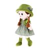 ikasus Plush Baby Doll Girl with Clothes, 13.7 Plush Stuffed Princess Dress Up Doll Plush Toy with Hat Princess Skirt, Cute Sweetheart Rag Doll Cozy Cuddle Soft Baby Girl Doll for Kids Babies Green