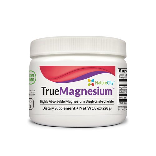 NatureCity TrueMagnesium Highly Absorbable Chelated Magnesium Bisglycinate (60 Servings) - Magnesium for Sleep and Stress - Magnesium Supplement for Women and Men