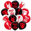 60PCS Rock and Roll Latex Balloons Decorations -80s 90s Party Supplies Musician Guitar Rap Birthday Baby Shower Party Favors