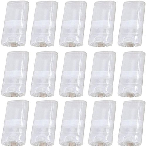 Enyolidimk 3Pcs Transparent 15ml Empty Refillable Deodorant Containers, Plastic Lip Balm Tubes, Lip Gloss Holders