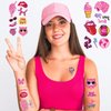Preppy Temporary Tattoos Pink Preppy Themed Birthday Party Supplies Decorations Favors Stickers for Kids Girls Gifts Classroom School Prizes Rewards 20 Sheets